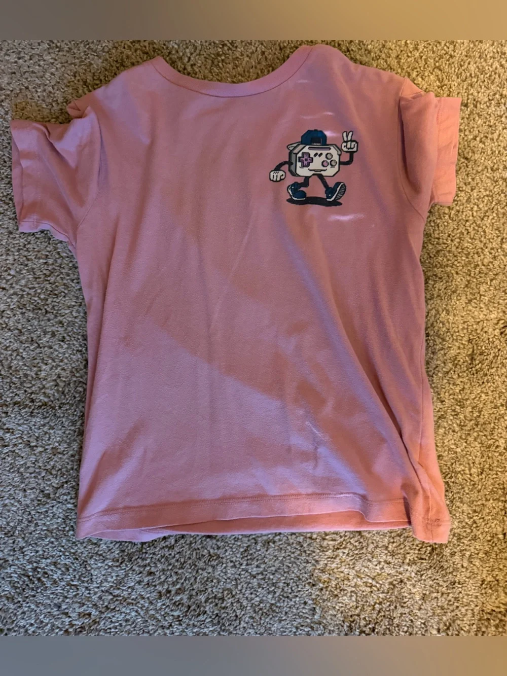 Old Navy Pink Kids Graphic Tee with Game Controller Cartoon